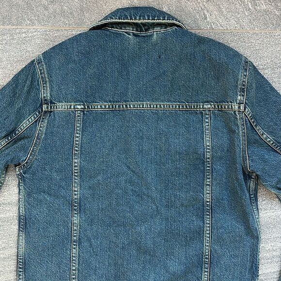 NWT Asos Regular Denim Trucker Jean Jacket Mid Medium Wash Side Pockets X-Small - Picture 8 of 16